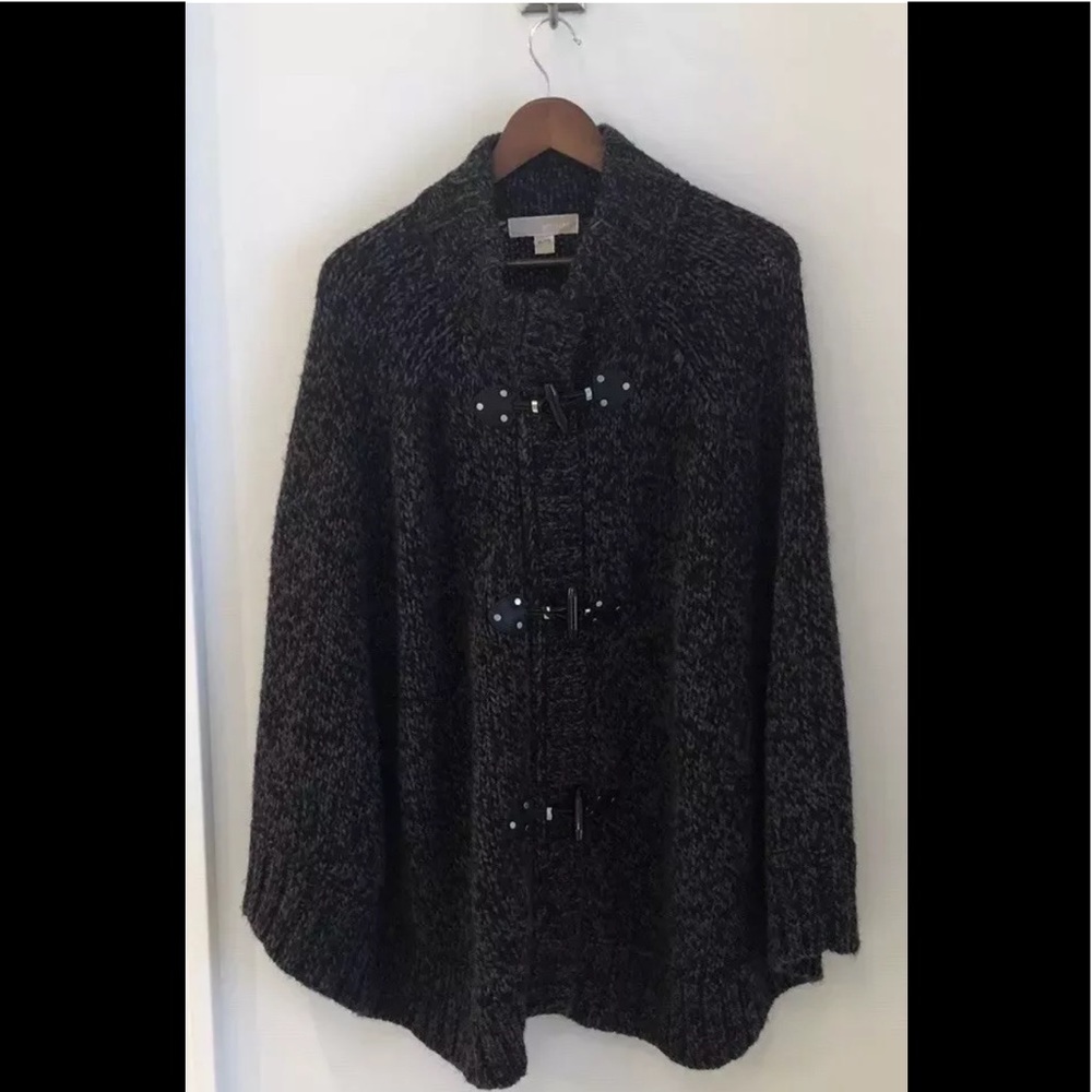 MICHAEL KORS Cardigan Toggle Sweater Poncho XL